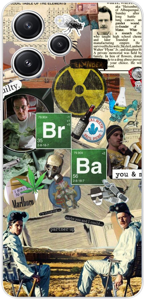 Redmi 12 Uyumlu Breaking Bad Kolaj Baskılı Silikon Kılıf