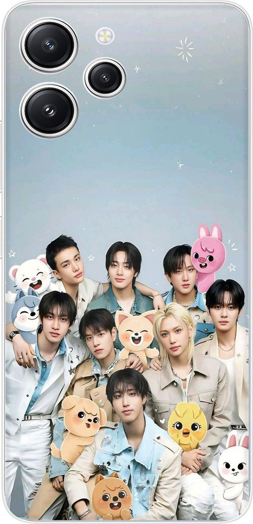 Redmi 12 Uyumlu Tray Kids K-Pop Grubu ve SKZOO Temalı Baskılı Silikon Kılıf