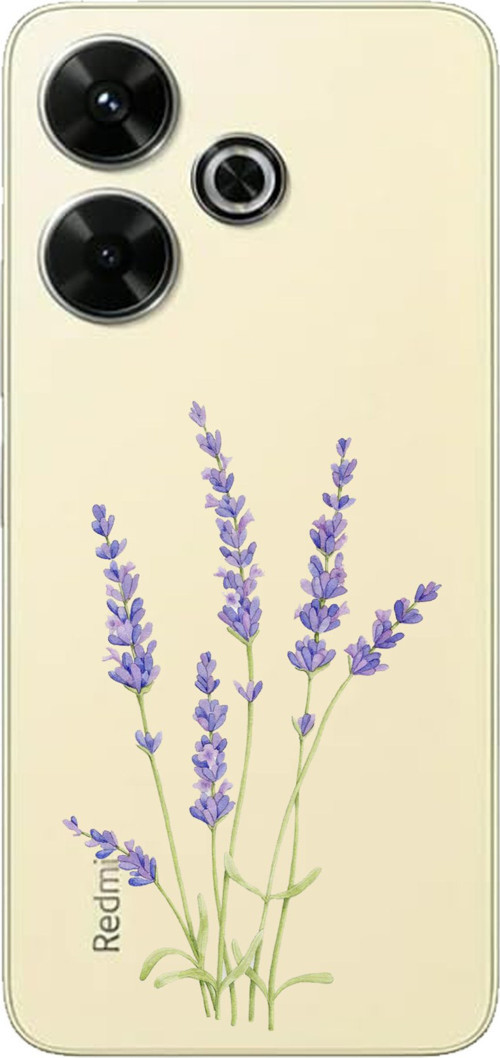 Redmi 13 Uyumlu Lavanta Çiçek Tasarımlı Baskılı Silikon Kılıf