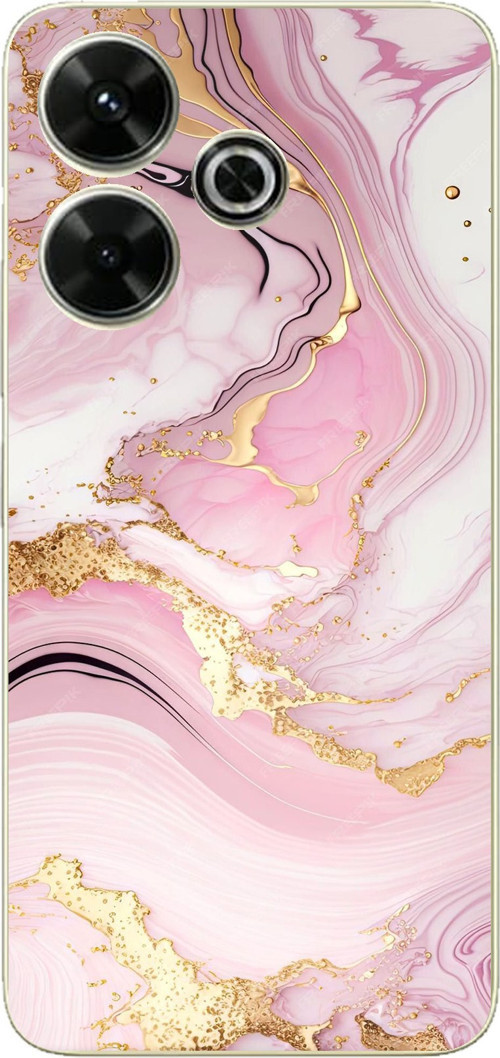 Redmi 13 Uyumlu Pembe Mermer Baskılı Silikon Kılıf