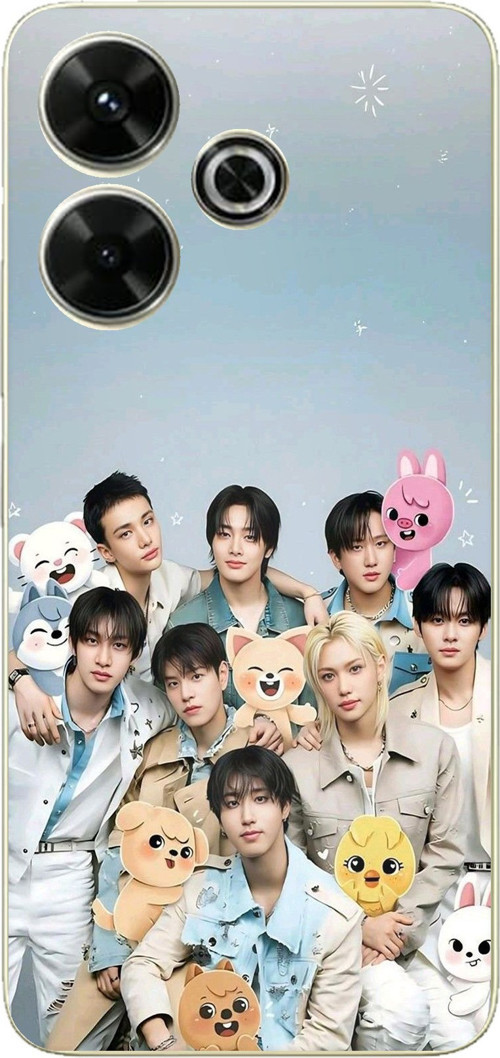 Redmi 13 Uyumlu Tray Kids K-Pop Grubu ve SKZOO Temalı Baskılı Silikon Kılıf