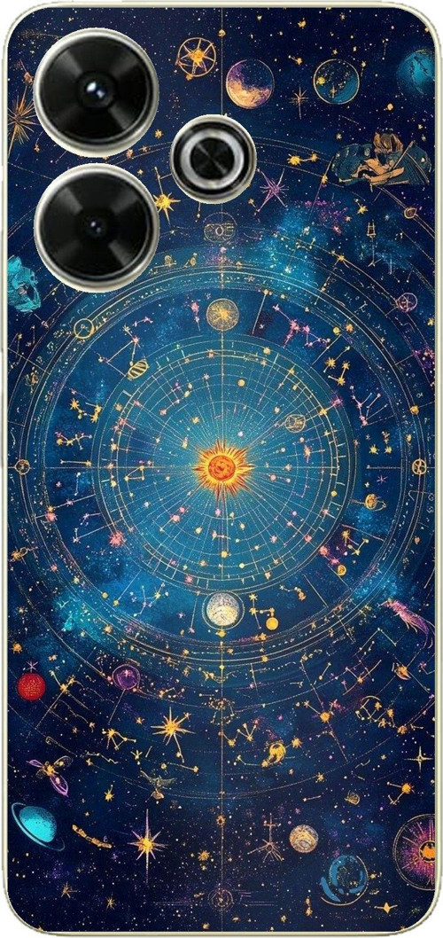 Redmi 13 Uyumlu Yıldız Atlası Kozmik Rehber Baskılı Silikon Kılıf