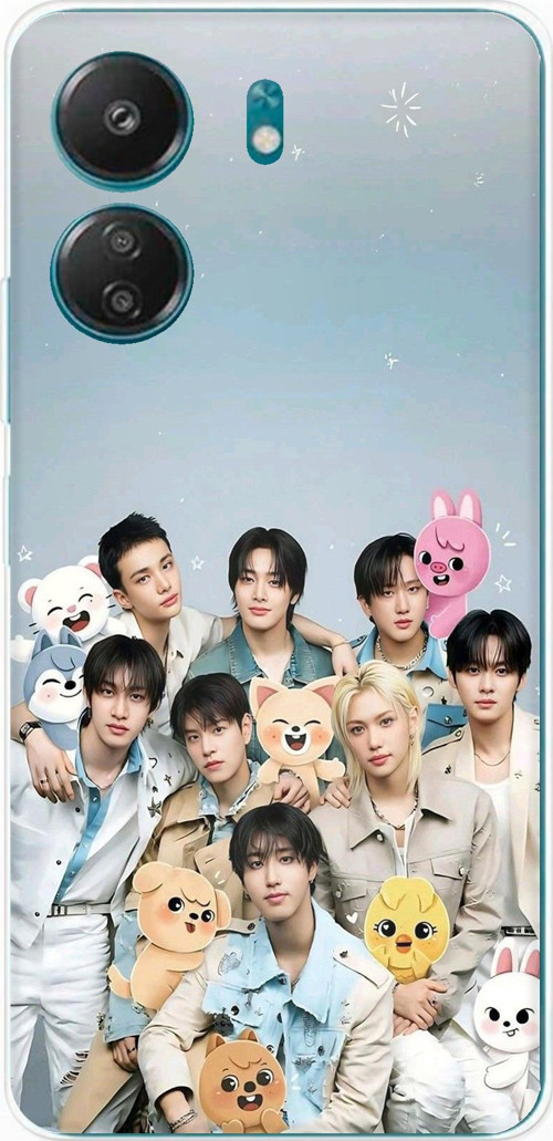 Redmi 13C Uyumlu Tray Kids K-Pop Grubu ve SKZOO Temalı Baskılı Silikon Kılıf