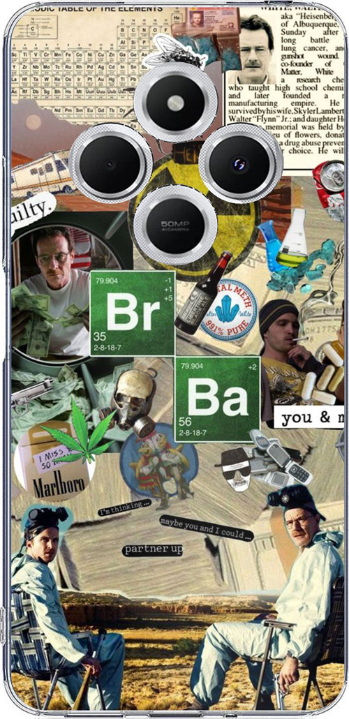 Redmi 14C Uyumlu Breaking Bad Kolaj Baskılı Silikon Kılıf