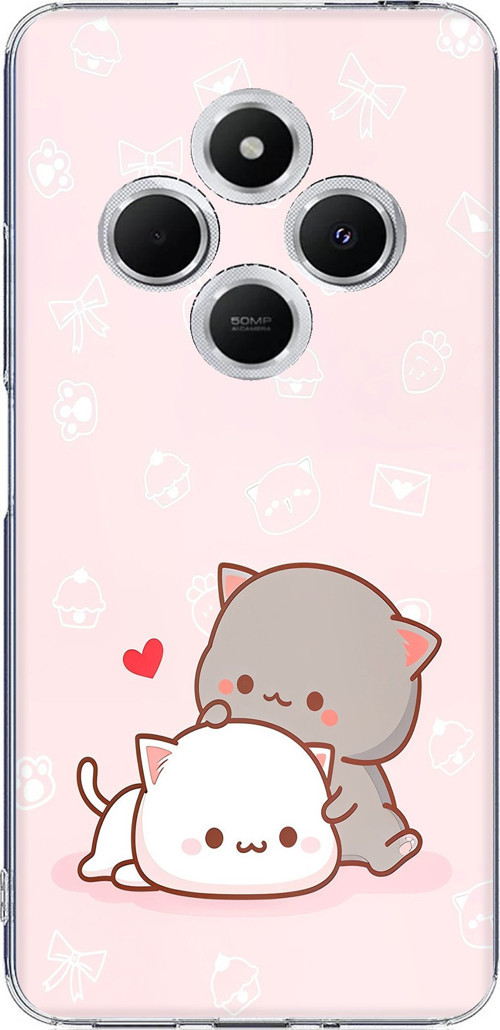 Redmi 14C Uyumlu Sevimli ve Remontik Kediler Baskılı Silikon Kılıf