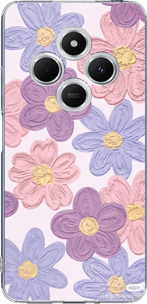 Redmi 14C Uyumlu Renkli Papatyalar Sulu Boya Baskılı Silikon Kılıf