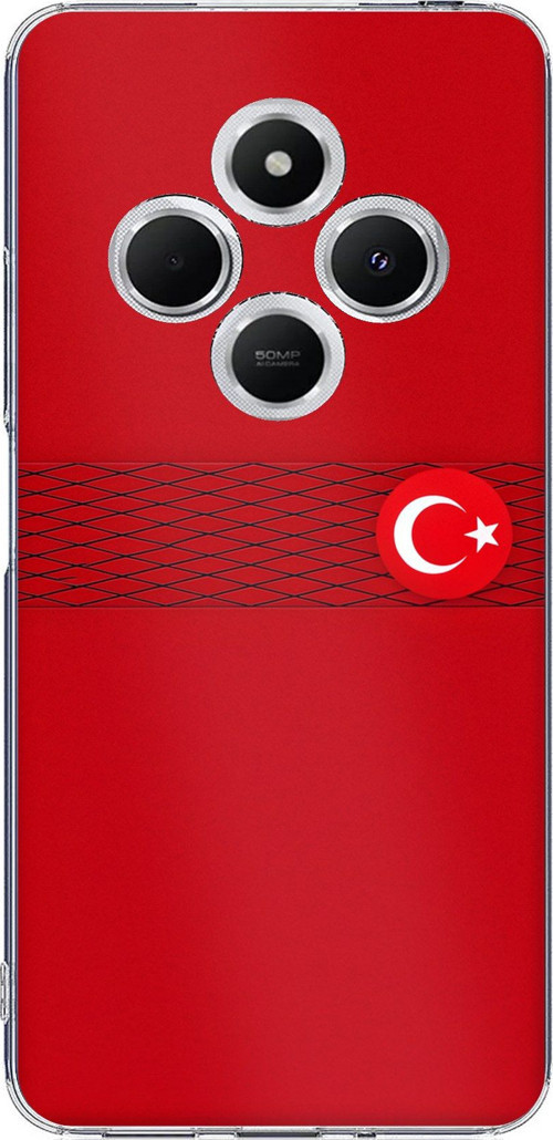 Redmi 14C Uyumlu Türk Milli Takım Izgara Desenli Forma Baskılı Silikon Kılıf