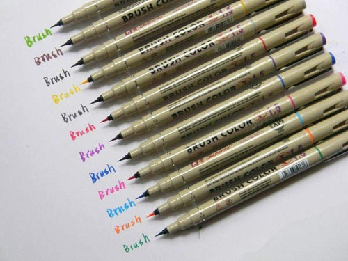 Brush Color Fırça Uçlu Kalem 12 Renk Set