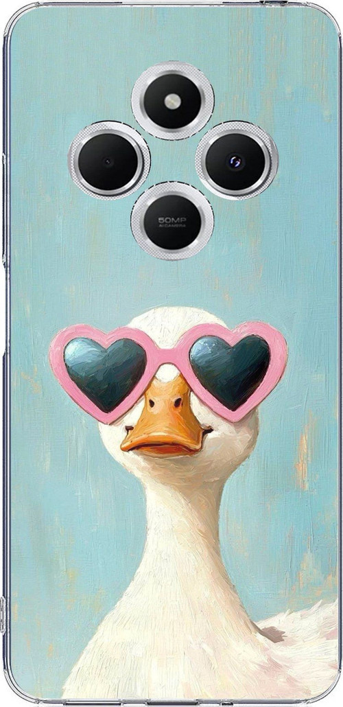 Redmi 14C Uyumlu Yağlı Boya Pop-Art Ördek Baskılı Silikon Kılıf