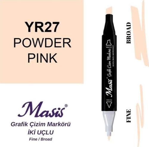Çift Uçlu Marker Grafik Çizim Kalemi 27 Pudra Pembe