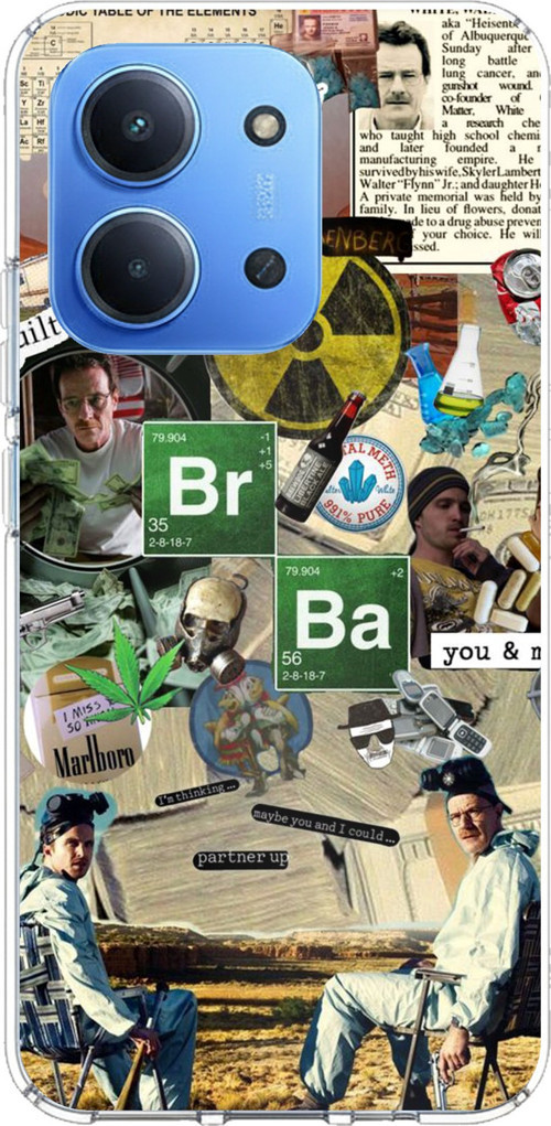 Redmi 15C Uyumlu Breaking Bad Kolaj Baskılı Silikon Kılıf