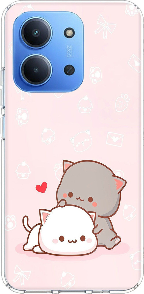 Redmi 15C Uyumlu Sevimli ve Remontik Kediler Baskılı Silikon Kılıf