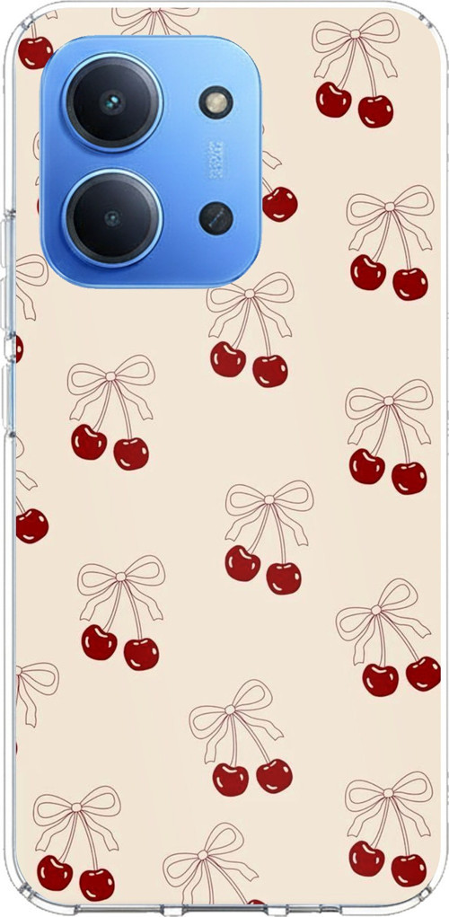 Redmi 15C Uyumlu Fiyonklu Kirazlar Baskılı Silikon Kılıf