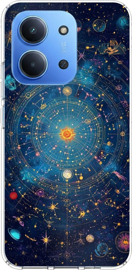 Redmi 15C Uyumlu Yıldız Atlası Kozmik Rehber Baskılı Silikon Kılıf