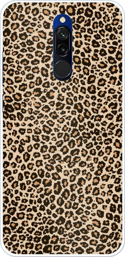 Redmi 8 Uyumlu Leopar Tasarımlı Baskılı Silikon Kılıf