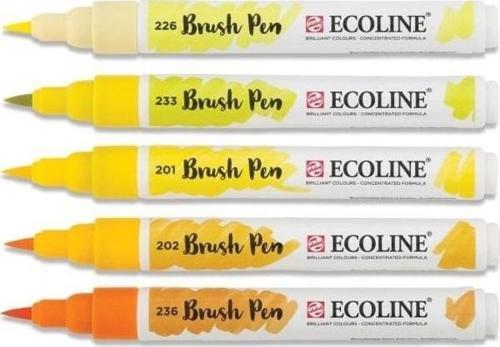Ecoline Brush Pen Fırça Uçlu Kalem 5 Renk Set YELLOW