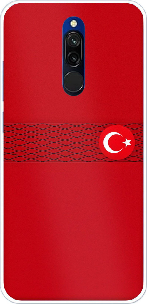 Redmi 8 Uyumlu Türk Milli Takım Izgara Desenli Forma Baskılı Silikon Kılıf