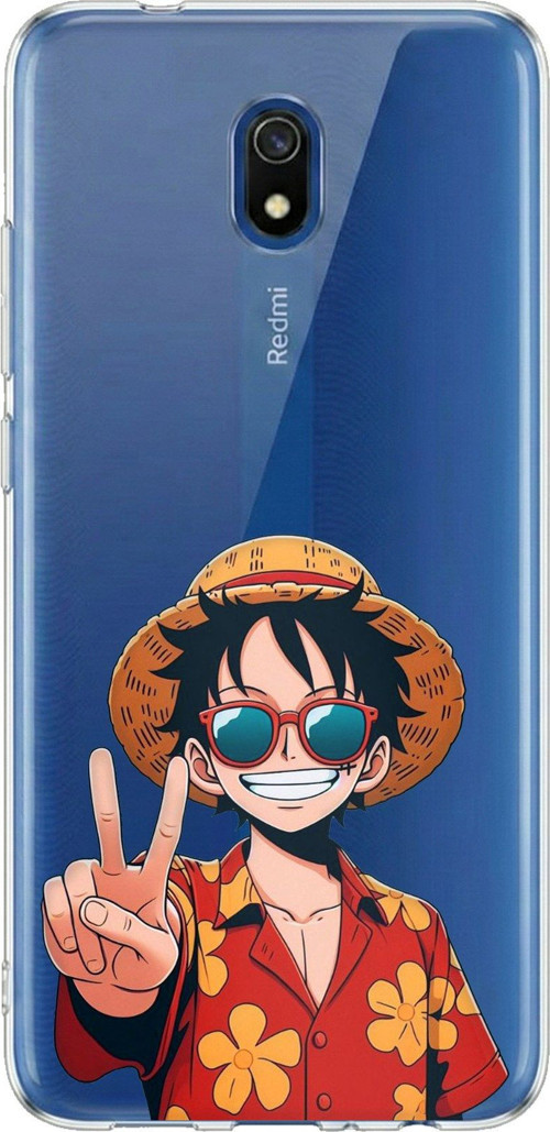 Redmi 8A Uyumlu Monkey D. Luffy Tasarımlı Baskılı Silikon Kılıf