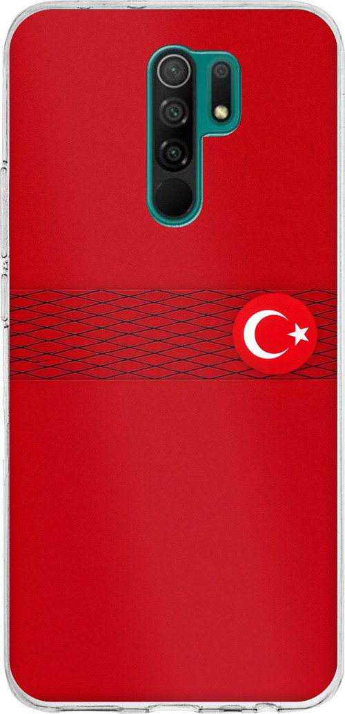 Redmi 9 Uyumlu Türk Milli Takım Izgara Desenli Forma Baskılı Silikon Kılıf