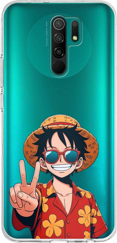 Redmi 9 Uyumlu Monkey D. Luffy Tasarımlı Baskılı Silikon Kılıf