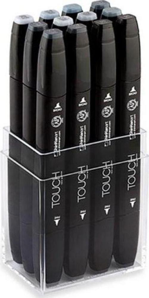 Touch Twin Marker 12 Renk Set MAVİ/YEŞİL GRİLER