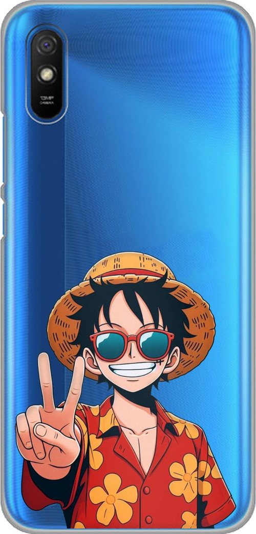 Redmi 9A Uyumlu Monkey D. Luffy Tasarımlı Baskılı Silikon Kılıf