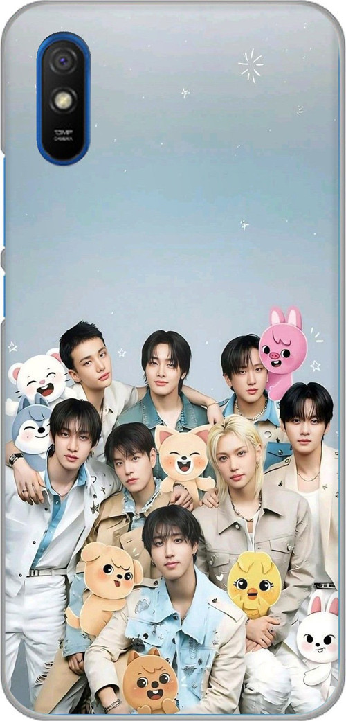 Redmi 9A Uyumlu Tray Kids K-Pop Grubu ve SKZOO Temalı Baskılı Silikon Kılıf