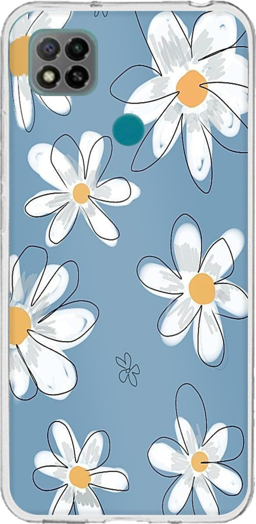 Redmi 9C / 10A Uyumlu Mavi Papatya Bahçesi Baskılı Silikon Kılıf