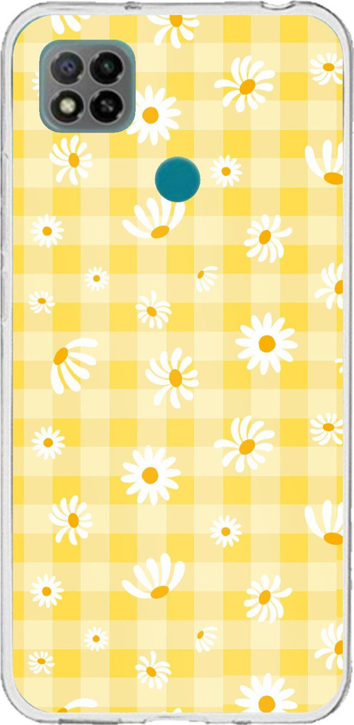 Redmi 9C / 10A Uyumlu Sarı Papatya Bahçesi Baskılı Silikon Kılıf