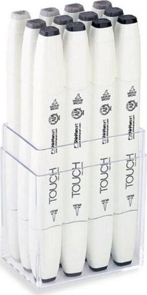 Touch Twin Brush Marker 12 Renk Set SICAK GRİ