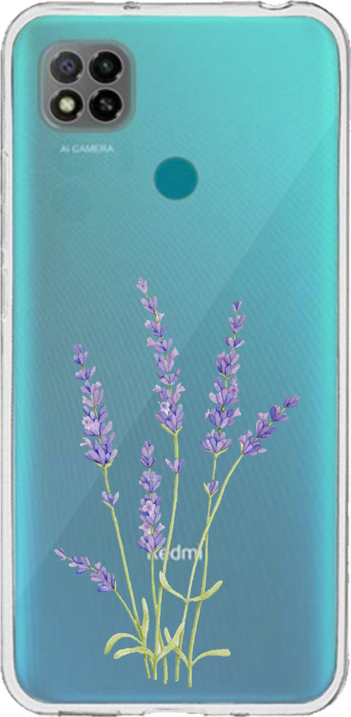 Redmi 9C / 10A Uyumlu Lavanta Çiçek Tasarımlı Baskılı Silikon Kılıf