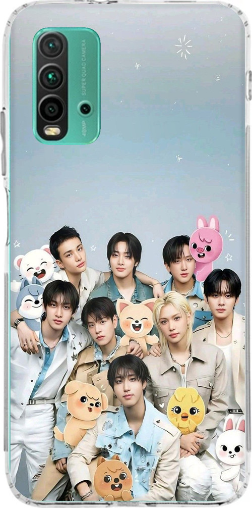 Redmi 9T-POCO M3 Uyumlu Tray Kids K-Pop Grubu ve SKZOO Temalı Baskılı Silikon Kılıf