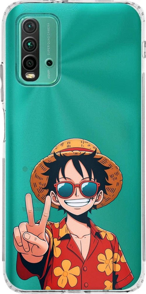 Redmi 9T-POCO M3 Uyumlu Monkey D. Luffy Tasarımlı Baskılı Silikon Kılıf