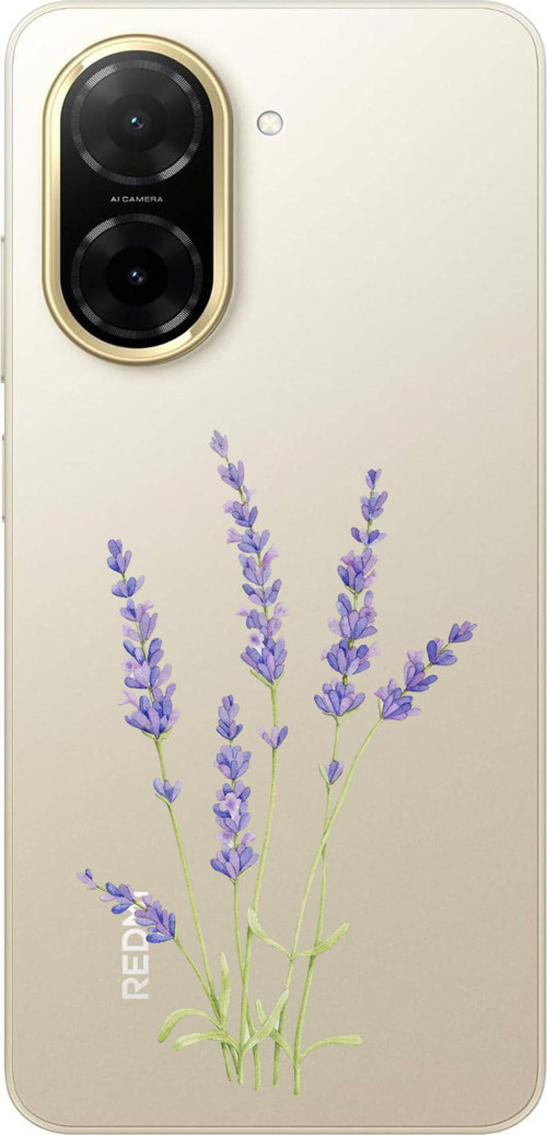 Redmi A5 Uyumlu Lavanta Çiçek Tasarımlı Baskılı Silikon Kılıf