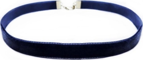Mavi Renk Kadife Choker Kolye