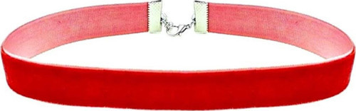 Kırmızı Renk Kadife 1.5 cm Kadın Choker Kolye