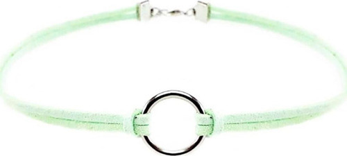 Su Yeşili Renk Kadın Süet Round Choker