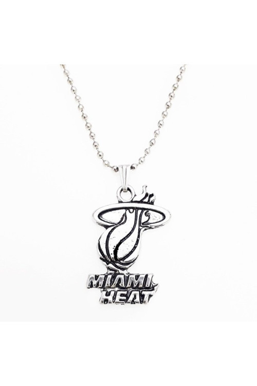 Gümüş Renk Erkek Miami Heat Kolye