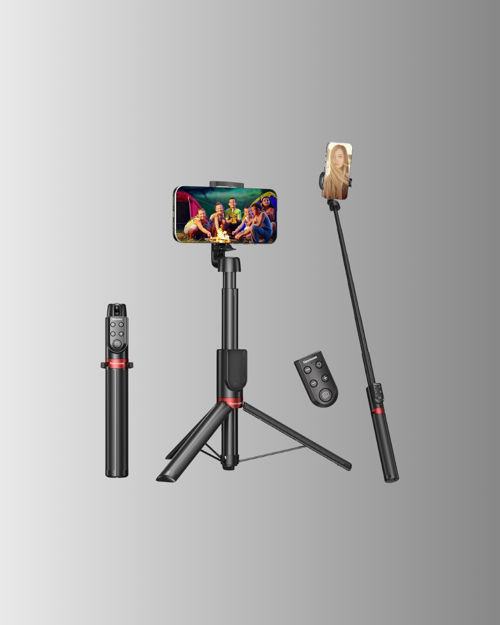 Dikey Yatay Çekim Destekli Selfie Stick Tripod
