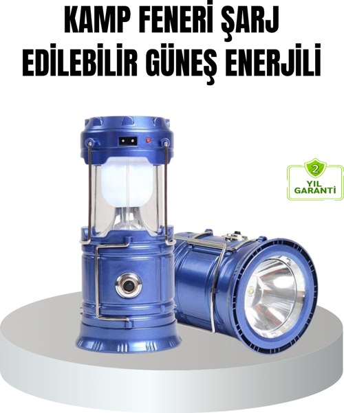 Güneş Enerjili Kamp Lambası Şarjlı Taşınabilir Kompakt Hava Işığı