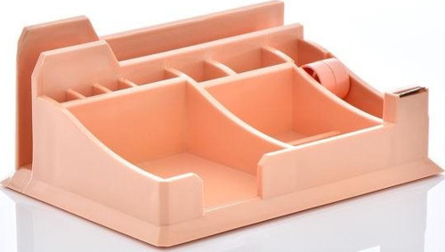 KLM 302 Masaüstü Organizer Kalemlik Bantlıklı Pastel Turuncu
