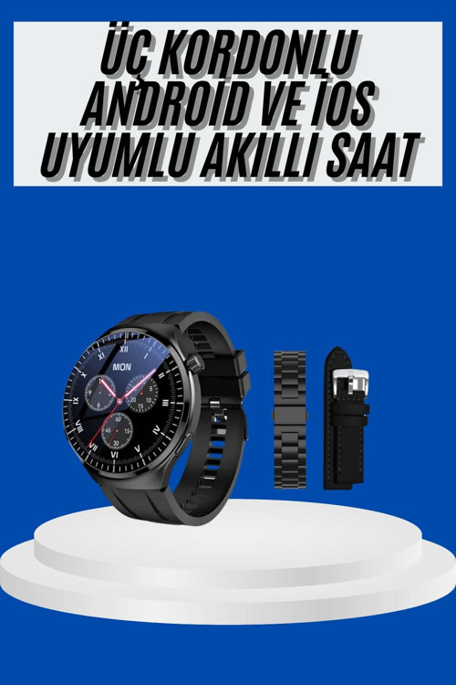 Ekran Akıllı Saat Üç Kordonlu İos