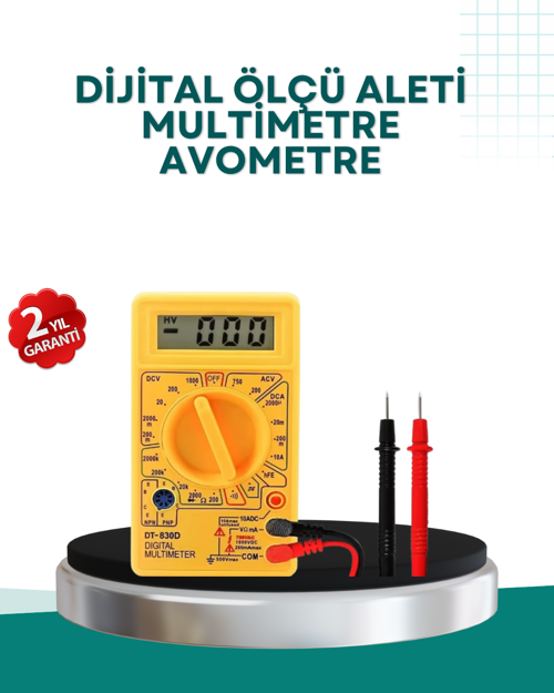 Elektrik Ölçüm Dijital Multimetre 10 Amper Destekli