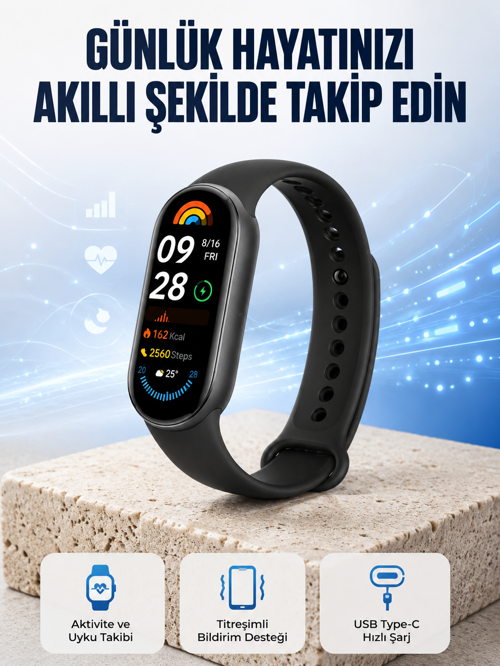 Tpu Kordonlu Akıllı Bileklik – 20 Gün Bekleme Süresi Yeni Nesil