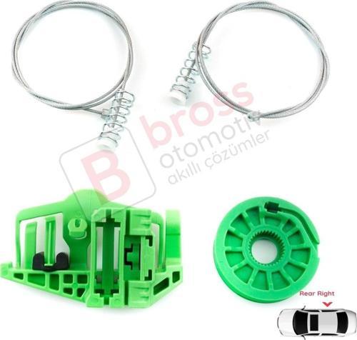 BMW 3 Serisi E90 E91 2004-2012 4/5 Kapı 51357140590 İçin Elektrikli Arka Sağ Cam Kriko Tamir Seti