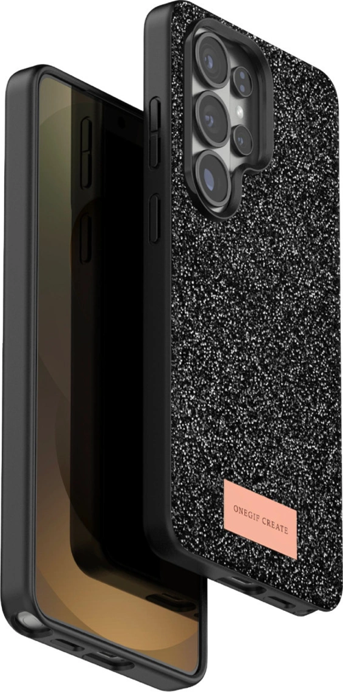 Onegif Samsung Galaxy S26 Ultra Bright Simli Kapak - Siyah