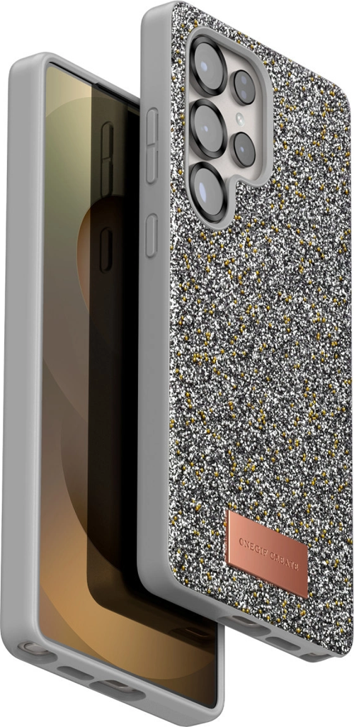 Onegif Samsung Galaxy S25 Ultra Bright Simli Kapak - Gümüş