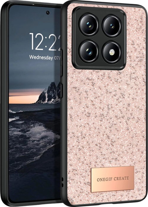 Onegif Xiaomi Mi 14t Pro Bright Simli Kapak - Pembe
