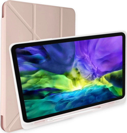 Apple İpad 10.2 (8.nesil) Kılıf Kalemlikli Mars Tablet Kılıfı - Rose Gold