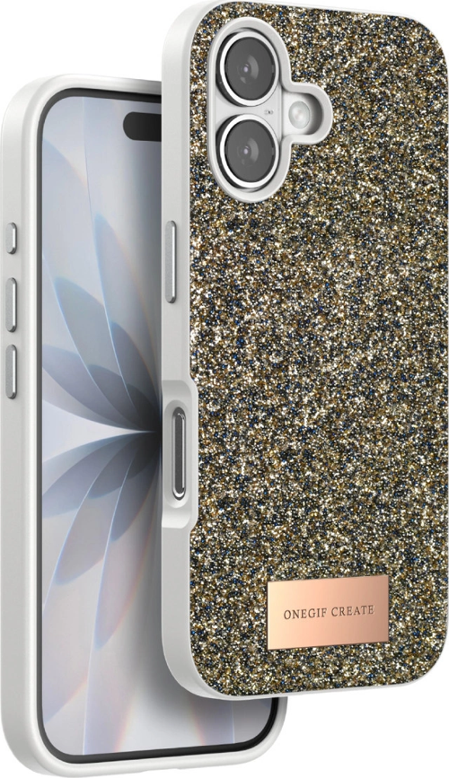 Onegif Apple İphone 17 Bright Simli Kapak - Çöl Titanyum